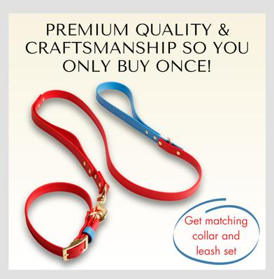 Show full view: PawFurEver's Waterproof & Odorless Dog Collar, Red & Blue, Medium slide 9 of 11