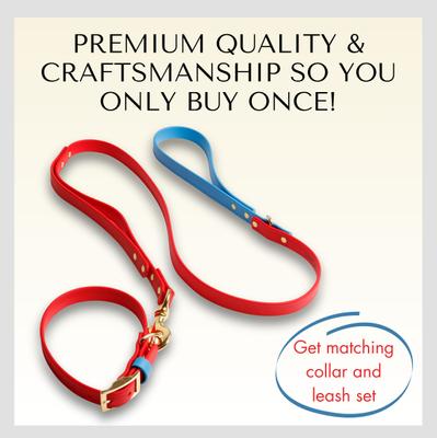 Show full view: PawFurEver's Waterproof & Odorless Dog Collar, Red & Blue, Small slide 9 of 11
