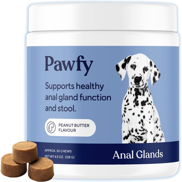 Pawfy Anal Gland Peanut Butter Flavored Supplement for Dogs