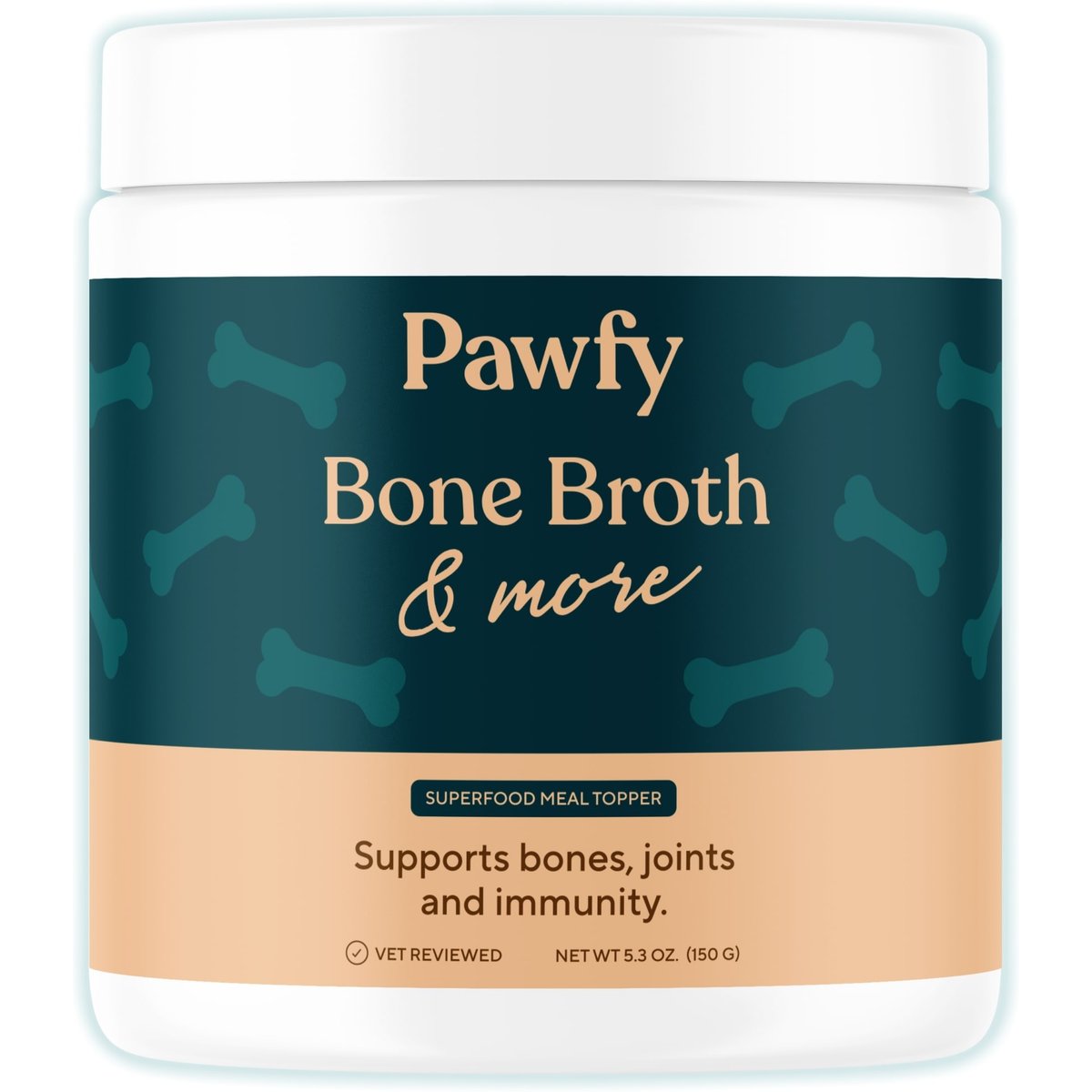 Pawfy Bone Broth & More Chicken Flavor Natural Dog Food Topper, 5.3-oz jar