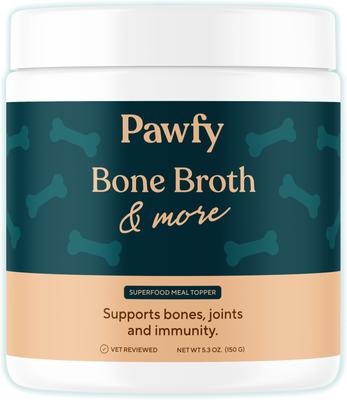 Show full view: Pawfy Bone Broth & More Chicken Flavor Natural Dog Food Topper, 5.3-oz jar slide 1 of 8