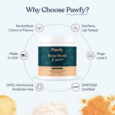Show full view: Pawfy Bone Broth & More Chicken Flavor Natural Dog Food Topper, 5.3-oz jar slide 7 of 8