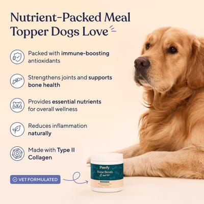 Show full view: Pawfy Bone Broth & More Chicken Flavor Natural Dog Food Topper, 5.3-oz jar slide 3 of 8