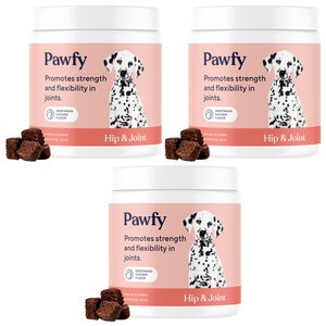 Pawfy Hip & Joint Chicken Flavor Chews Dog Supplement, 90 count