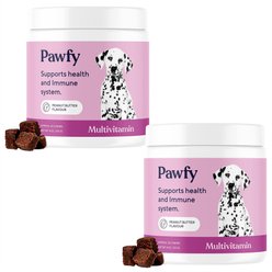 Pawfy Multivitamin Peanut Butter Flavor Supplement for Dogs, 60 count bundle