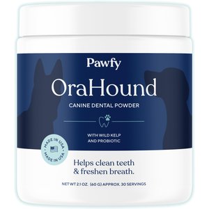 Pawfy Orahound Advanced Chicken Breath Freshening Dental Supplement for Dogs, 2.1-oz bag, 30 servings