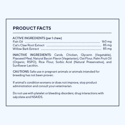 Show full view: Pawfy Pain Management Bacon Flavor Chews + Hip & Joint Chicken Flavor Dog Supplement slide 3 of 9