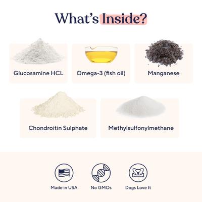 Show full view: Pawfy Pain Management Bacon Flavor Chews + Hip & Joint Chicken Flavor Dog Supplement slide 9 of 9