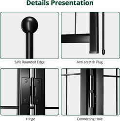 Pawgiant 16-Panel Door Foldable Heavy duty Metal Dog Exercise Pen, Black, 40-in slide 2 of 8