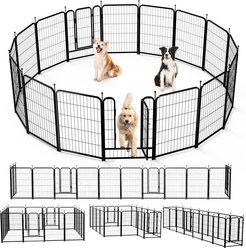 Pawgiant 16-Panel Door Foldable Heavy duty Metal Dog Exercise Pen, Black, 40-in slide 1 of 8