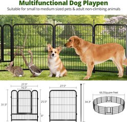 Pawgiant 16-Panel Indoor/Outdoor Cage Heavy Duty Metal Dog Exercise Pen, Black, 32-in slide 2 of 9