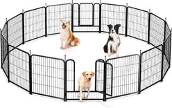 Pawgiant 16-Panel Indoor/Outdoor Cage Heavy Duty Metal Dog Exercise Pen, Black, 32-in
