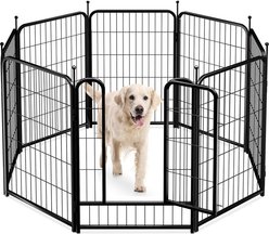 Pawgiant 8-Panel Door Foldable Heavy duty Metal Dog Exercise Pen, Black, 40-in
