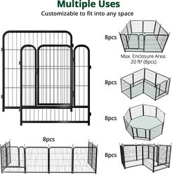 Pawgiant 8-Panel Indoor/Outdoor Cage Heavy Duty Metal Dog Exercise Pen, Black, 32-in slide 2 of 7