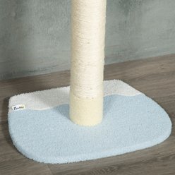PawHut 103-in Adjustable Height Plush Floor-to-Ceiling Cat Tree, Yellow slide 2 of 9