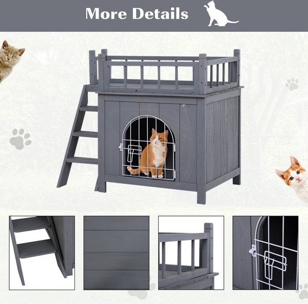 PawHut Outdoor Wooden Cat House