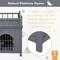 Show in main carousel: PawHut 2-Level Outdoor Wooden Cat House with Lockable Wire Door & Balcony, Grey, 28.75 x 20.5 x 25.75-in slide 6 of 9