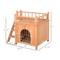 Show in main carousel: PawHut 2-Level Wooden Cat House, Natural slide 3 of 9