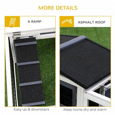 Show full view: PawHut 2-Story Solid Wood Rabbit Hutch slide 9 of 10