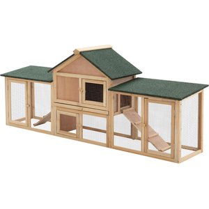 PawHut 2-Story Wooden Deluxe Rabbit Bunny House