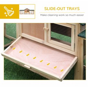 PawHut 2-Story Wooden Deluxe Rabbit Bunny House