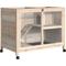 Show in main carousel: PawHut 2-Story Wooden Rabbit Hutch, Natural Wood slide 1 of 10