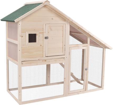 Show full view: PawHut 2-Tier Wood Rabbit Hutch, 55-in slide 2 of 10