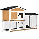 PawHut 2-Tier Wood Rabbit Hutch, 62-in