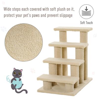 Show full view: PawHut 24-in Cat Tree with Stairway, Light Brown slide 4 of 9