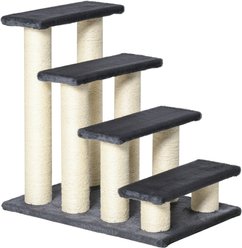 PawHut 24-in Sisal Cat Tree with Stairway, Gray