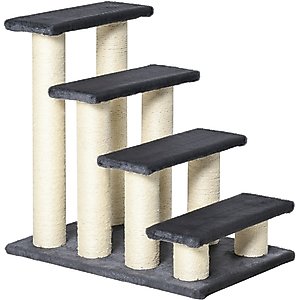 PawHut 24-in Sisal Cat Tree with Stairway, Gray
