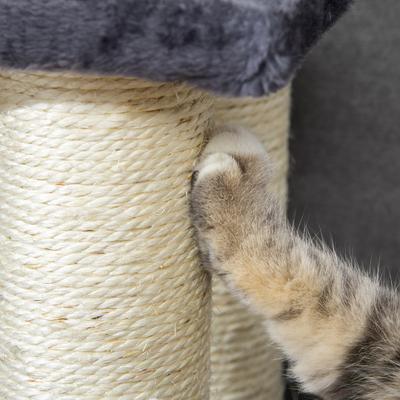 Show full view: PawHut 24-in Sisal Cat Tree with Stairway, Gray slide 9 of 10