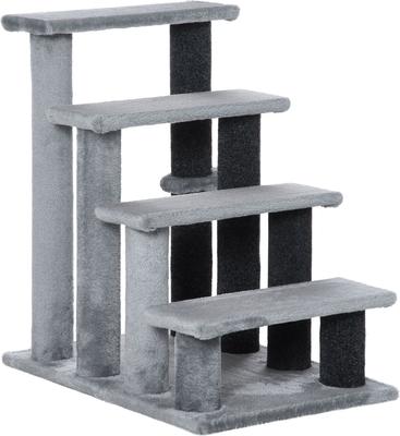 Show full view: PawHut 25.3-in 4-Level Stair Ladder, with Hanging Play Ball & Steps for Bed Cat Tree, Light Grey slide 4 of 9