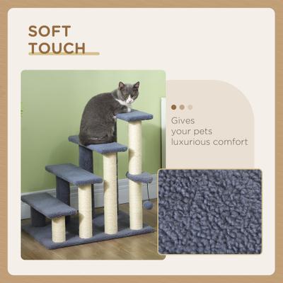 Show full view: PawHut 25-in Cat Tree with Stairs, Gray slide 7 of 10