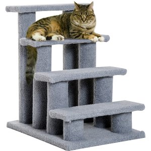 PawHut 25-in Cat Tree with Stairway, Gray