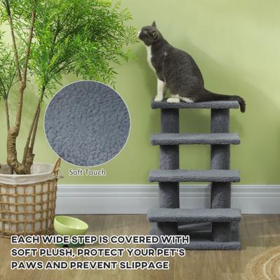 Show full view: PawHut 25-in Cat Tree with Stairway, Gray slide 4 of 10