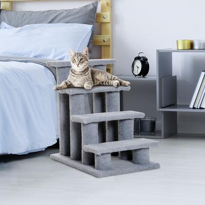 Show full view: PawHut 25-in Cat Tree with Stairway, Gray slide 2 of 10