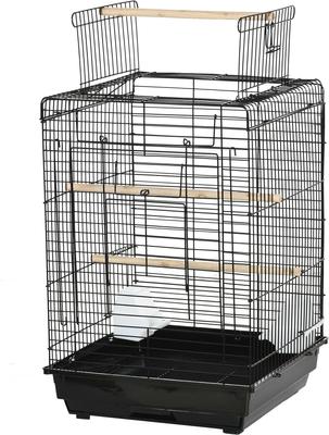 Show full view: PawHut 28-in Steel with Open Play Top Bird Cage, Black slide 2 of 9
