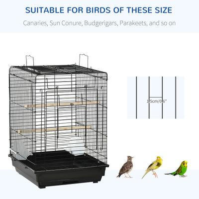 Show full view: PawHut 28-in Steel with Open Play Top Bird Cage, Black slide 6 of 9