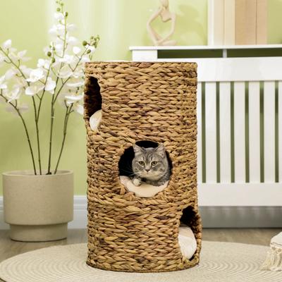 Show full view: PawHut 29-in 3 Story Sisal Cat Tree, Brown slide 2 of 9
