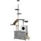Show in main carousel: PawHut 2 in 1 Litter Box Enclosure with 102-in Floor-to-Ceiling Cat Tree, Gray slide 1 of 11
