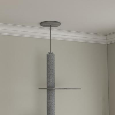 Show full view: PawHut 2 in 1 Litter Box Enclosure with 102-in Floor-to-Ceiling Cat Tree, Gray slide 10 of 11