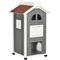 Show in main carousel: PawHut 3-Story Wooden Feral Cat House, Grey & White slide 1 of 9