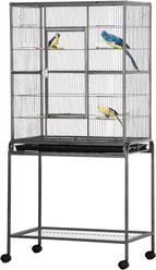 PawHut 30-in Rolling Metal Bird Cage, Black & Gray slide 2 of 8