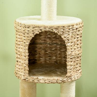 Show full view: PawHut 46-in Cat Tree with Scratching Posts & Condo, Beige, 17.75 x 15.75 x 45.75-in slide 9 of 9