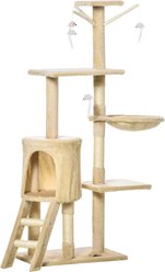 PawHut 53-in Sisal Cat Tree, Beige