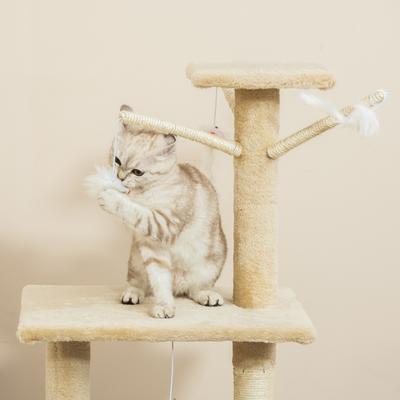 Show full view: PawHut 53-in Sisal Cat Tree, Beige slide 10 of 10