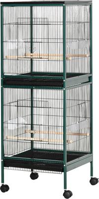 Show full view: PawHut 55-in 2-in1 Aviary Bird Cage, Green slide 2 of 10