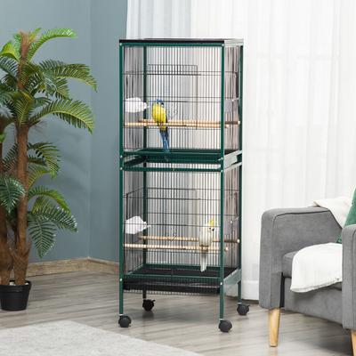 Show full view: PawHut 55-in 2-in1 Aviary Bird Cage, Green slide 3 of 10