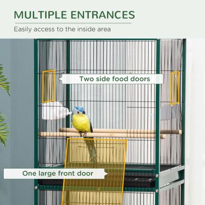 Show full view: PawHut 55-in 2-in1 Aviary Bird Cage, Green slide 7 of 10